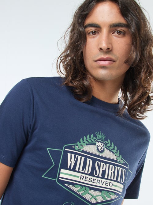T-shirt met print, korte mouw en ronde hals - Kiabi