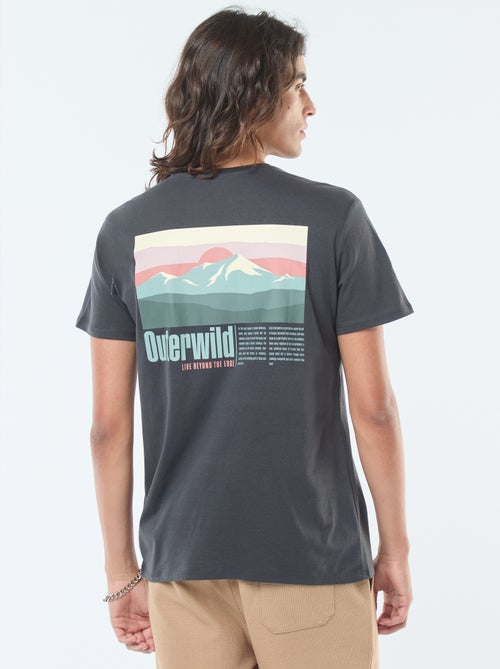 T-shirt met print, korte mouw en ronde hals - Kiabi