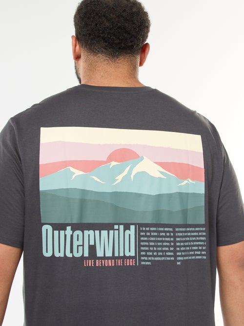 T-shirt met print, korte mouw en ronde hals - Kiabi