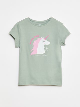 T-shirt met print, korte mouw en ronde hals