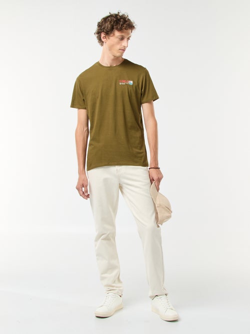 T-shirt met print, korte mouw en ronde hals - Kiabi