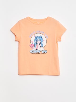 T-shirt met print, korte mouw en ronde hals