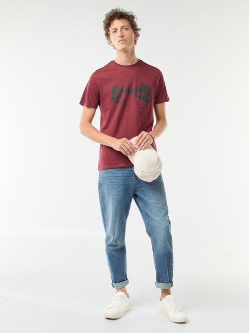 T-shirt met print, korte mouw en ronde hals - Kiabi