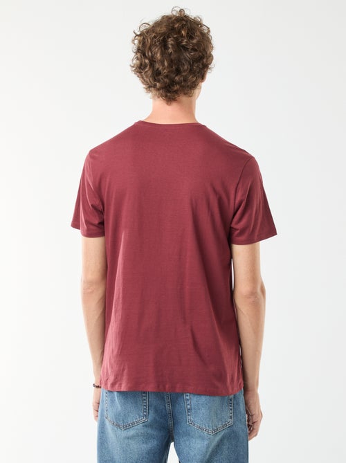 T-shirt met print, korte mouw en ronde hals - Kiabi