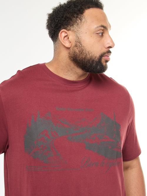 T-shirt met print, korte mouw en ronde hals - Kiabi