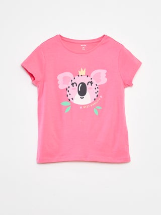 T-shirt met print, korte mouw en ronde hals