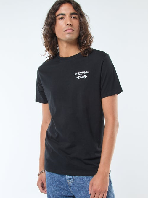 T-shirt met print, korte mouw en ronde hals - Kiabi