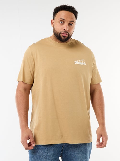 T-shirt met print, korte mouwen en ronde hals - Kiabi