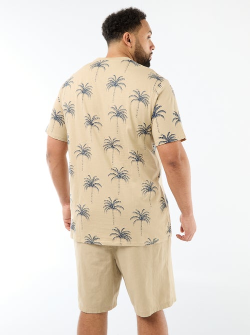 T-shirt met print, korte mouwen en ronde hals - Kiabi
