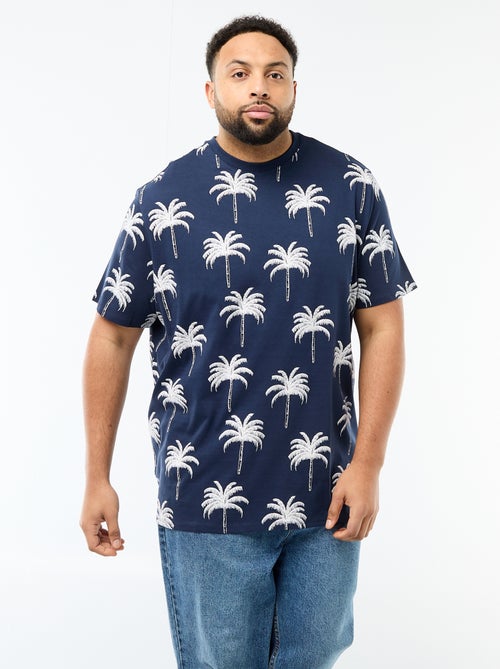 T-shirt met print, korte mouwen en ronde hals - Kiabi