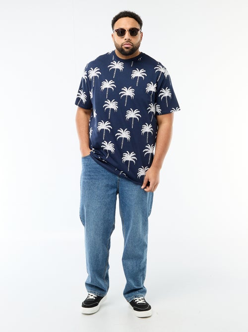 T-shirt met print, korte mouwen en ronde hals - Kiabi