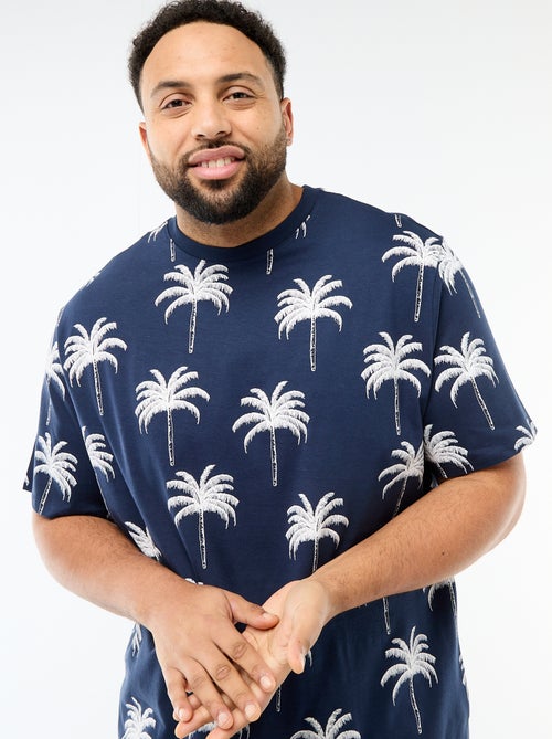 T-shirt met print, korte mouwen en ronde hals - Kiabi