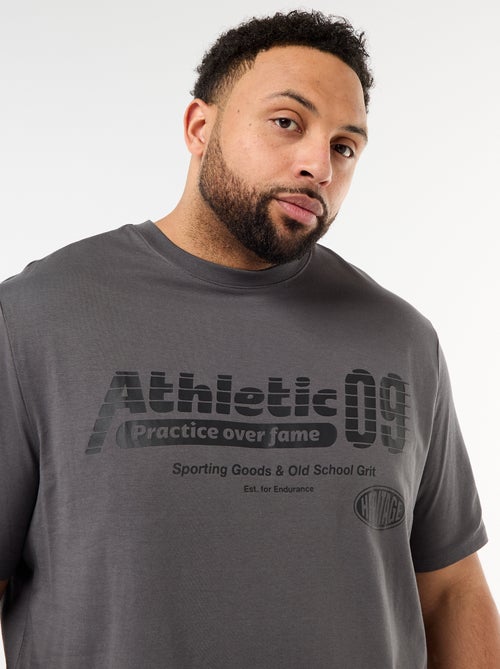 T-shirt met print, korte mouwen en ronde hals - Kiabi