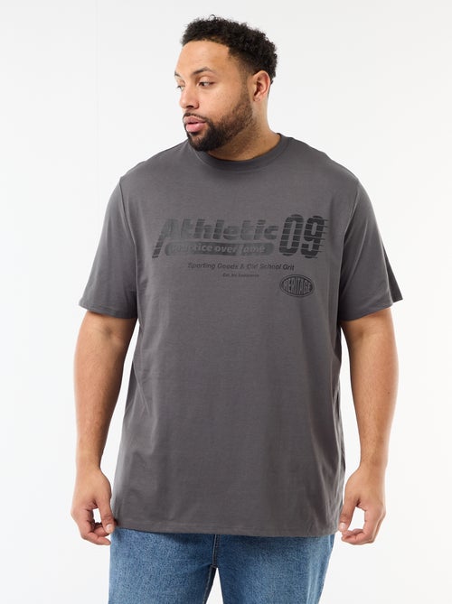 T-shirt met print, korte mouwen en ronde hals - Kiabi