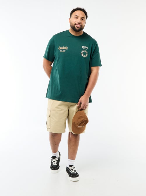 T-shirt met print, korte mouwen en ronde hals - Kiabi