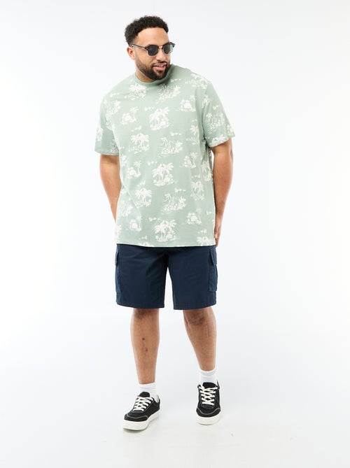 T-shirt met print, korte mouwen en ronde hals - Kiabi