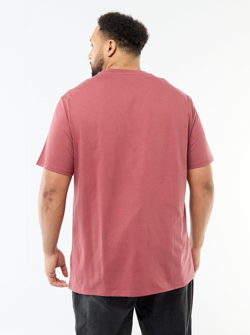 T-shirt met print, korte mouwen en ronde hals Rood - Kiabi