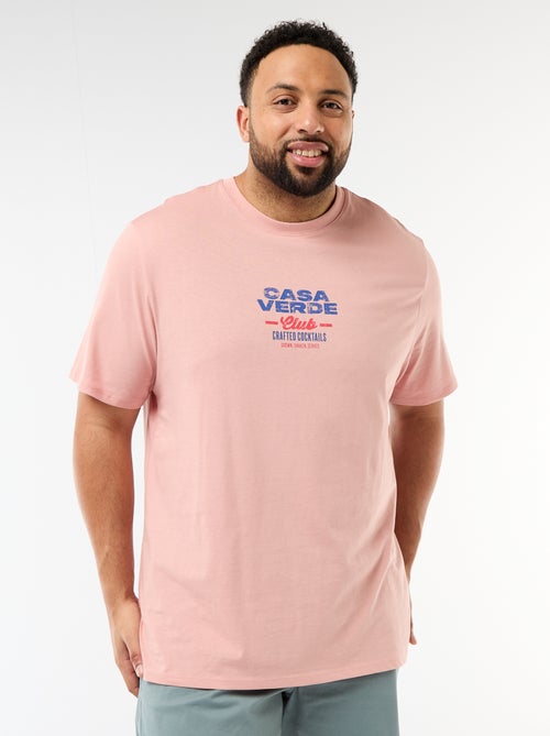 T-shirt met print, korte mouwen en ronde hals - Kiabi