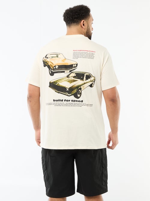 T-shirt met print, korte mouwen en ronde hals - Kiabi