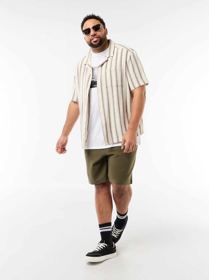 T-shirt met print, korte mouwen en ronde hals Wit - Kiabi