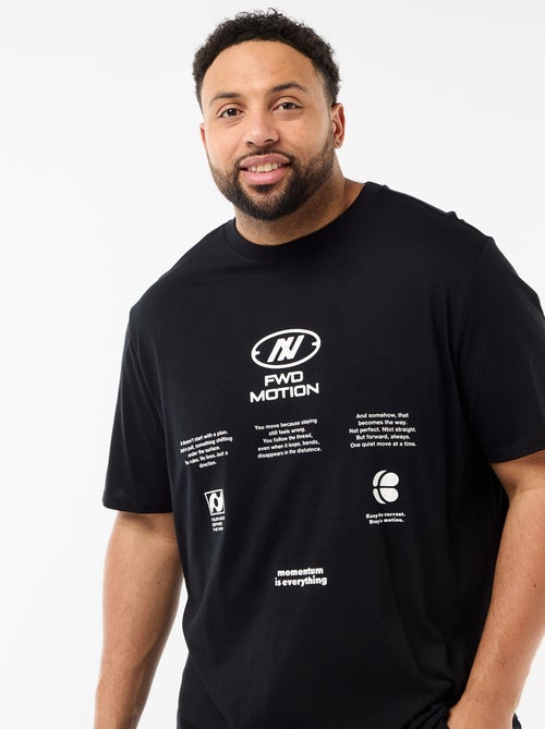 T-shirt met print, korte mouwen en ronde hals - Kiabi