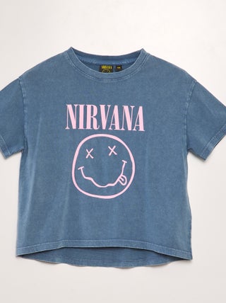 T-shirt met print 'Nirvana'