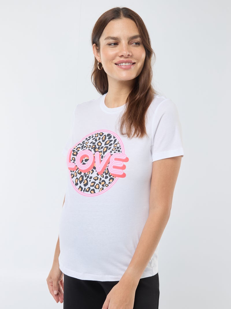 T-shirt met print 'Only Maternity' WIT - Kiabi