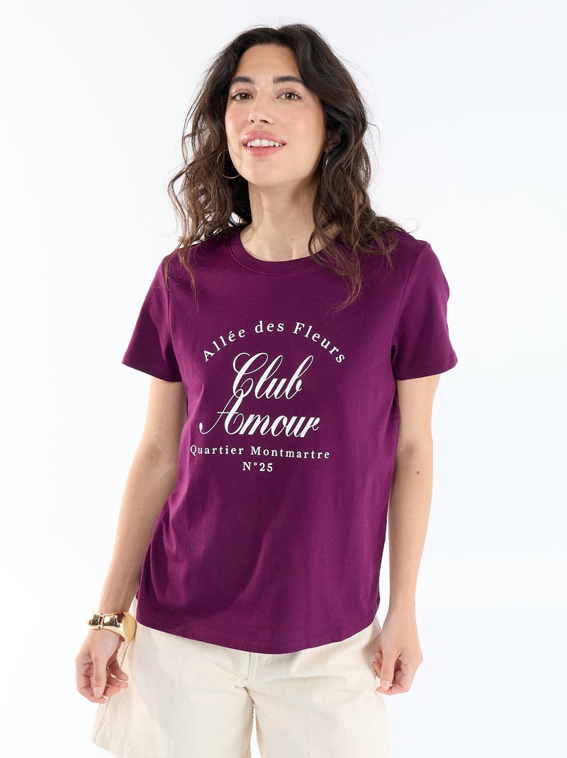 T-shirt met print Paars - Kiabi