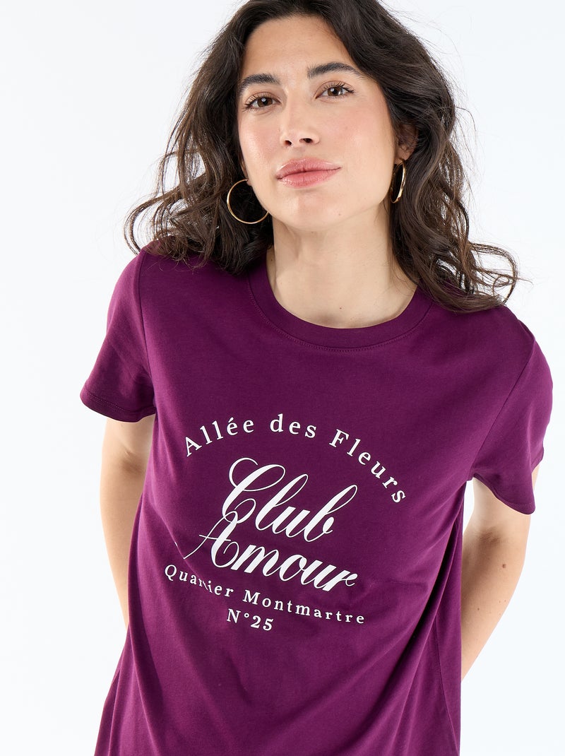 T-shirt met print Paars - Kiabi