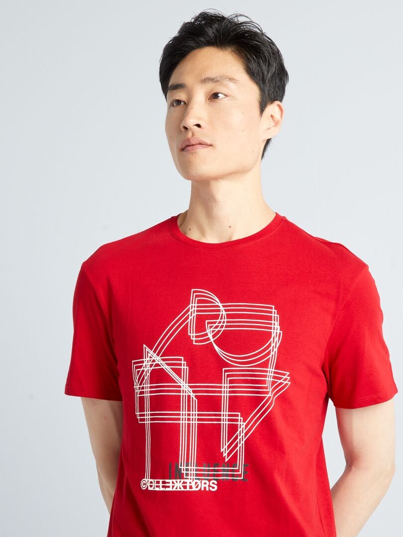 T-shirt Met Print - ROOD - Kiabi - 7.00€