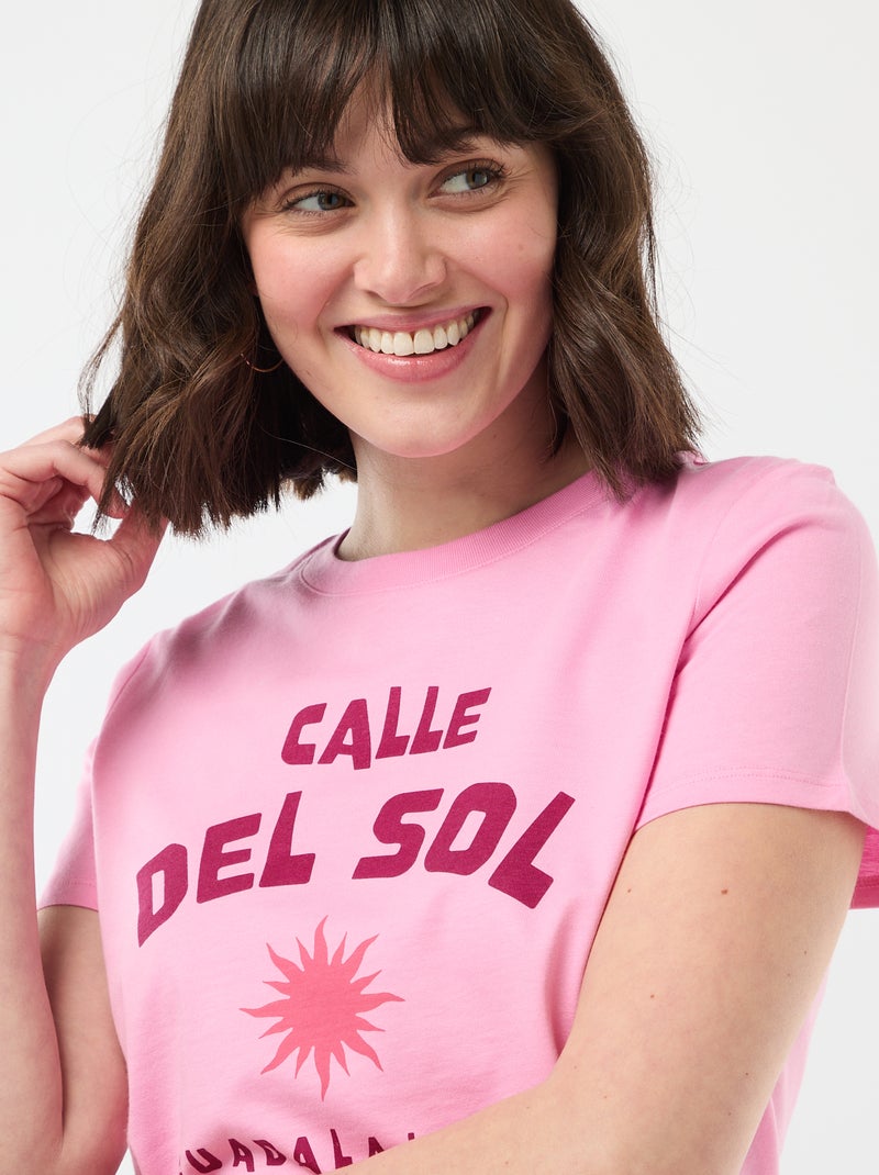 T-shirt met print Rose - Kiabi