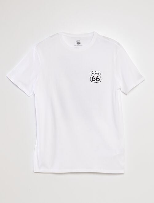 T-shirt met print 'Route 66' - Kiabi