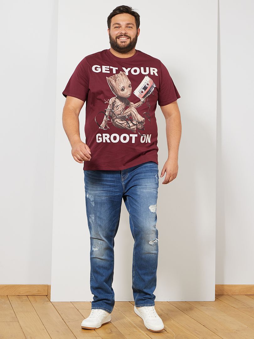 T-shirt met print van 'Guardians of the Galaxy' bordeaux - Kiabi