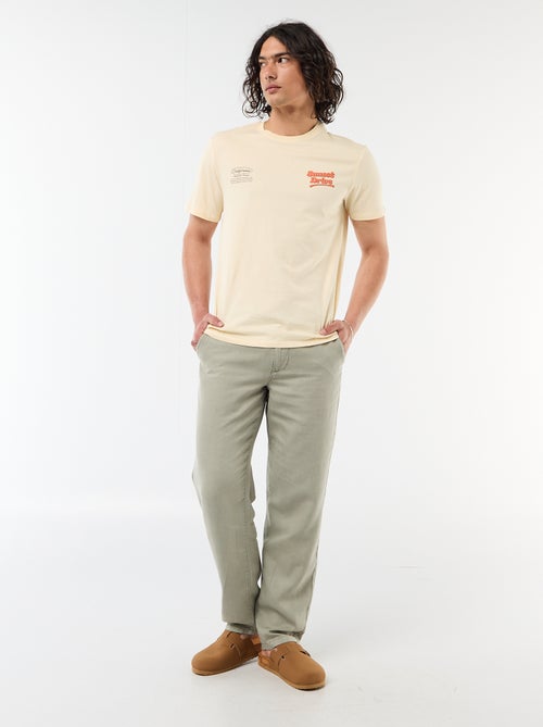 T-shirt met print voor- en achterkant en korte mouwen - Kiabi