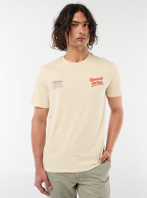 T-shirt met print voor- en achterkant en korte mouwen - Kiabi