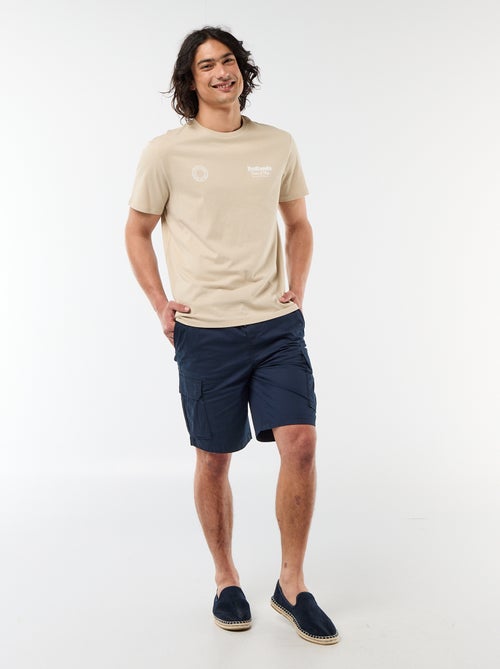 T-shirt met print voor- en achterkant en korte mouwen - Kiabi