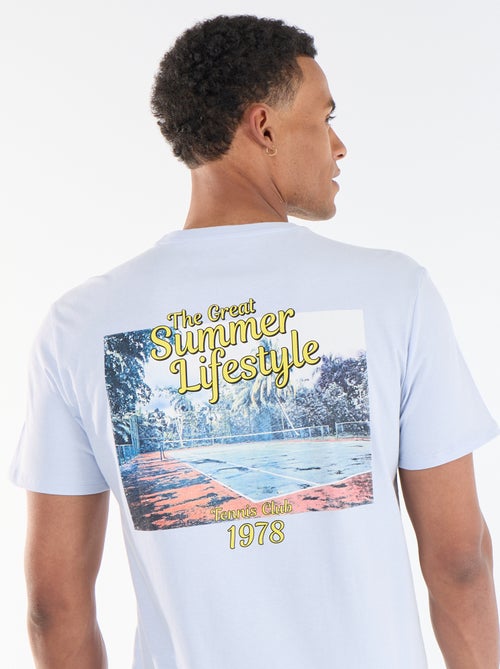 T-shirt met print voor- en achterkant en korte mouwen - Kiabi