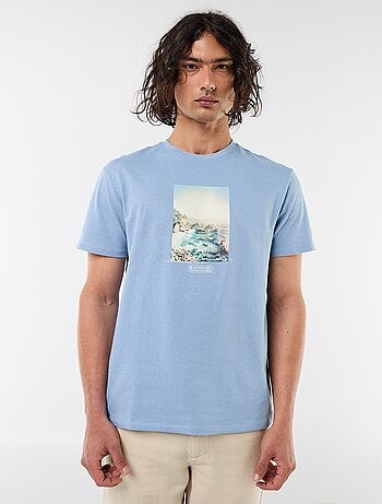 T-shirt met print voor- en achterkant en korte mouwen