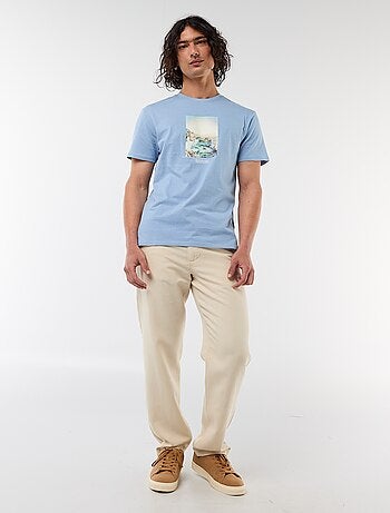 T-shirt met print voor- en achterkant en korte mouwen