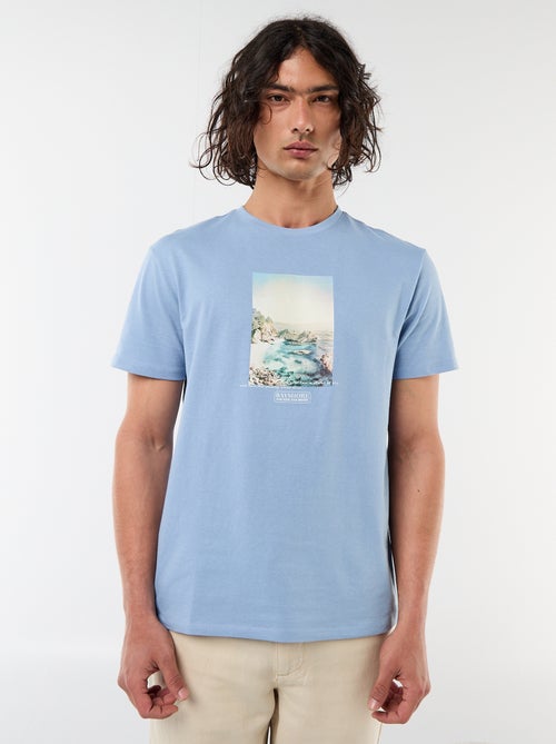 T-shirt met print voor- en achterkant en korte mouwen - Kiabi