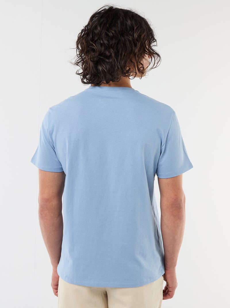 T-shirt met print voor- en achterkant en korte mouwen Blauw - Kiabi