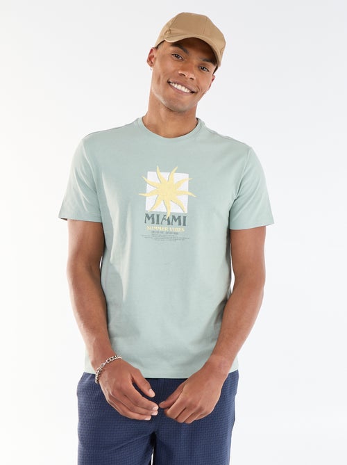 T-shirt met print voor- en achterkant en korte mouwen - Kiabi