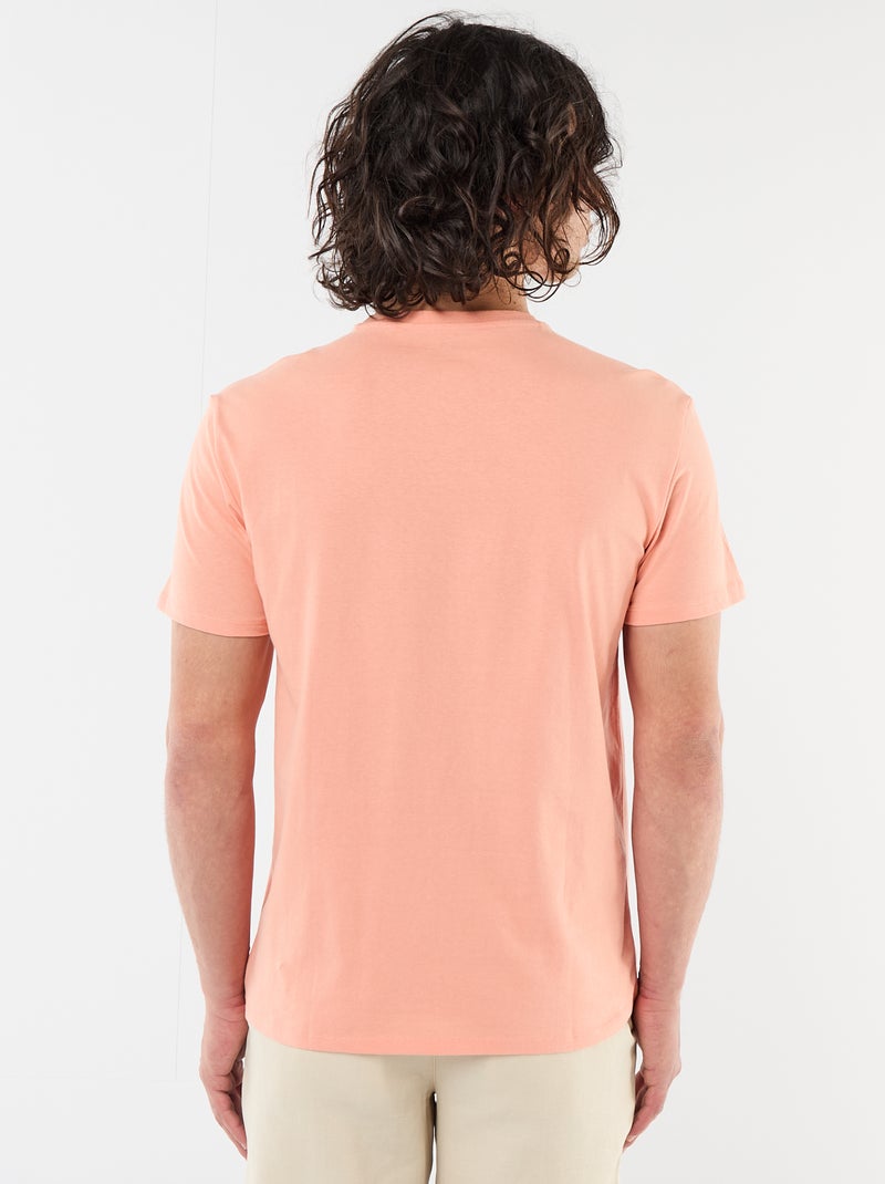 T-shirt met print voor- en achterkant en korte mouwen Oranje - Kiabi