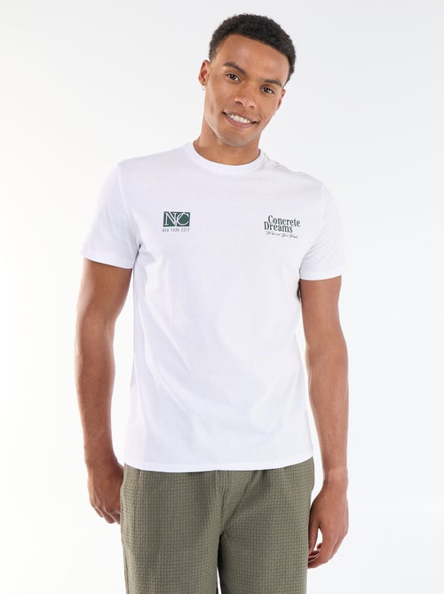 T-shirt met print voor- en achterkant en korte mouwen - Kiabi
