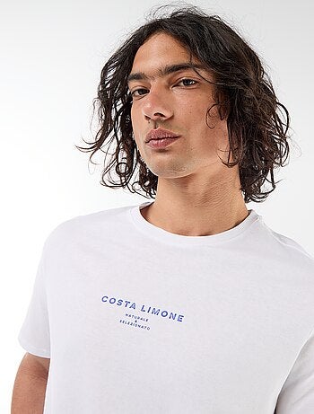 T-shirt met print voor- en achterkant en korte mouwen