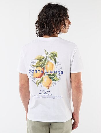 T-shirt met print voor- en achterkant en korte mouwen