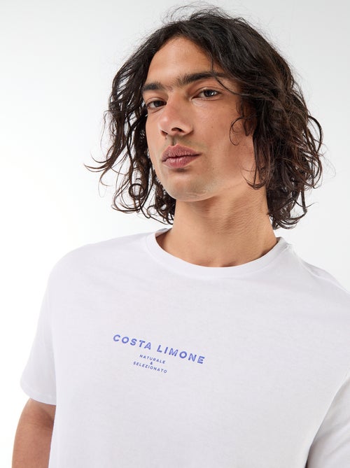 T-shirt met print voor- en achterkant en korte mouwen - Kiabi