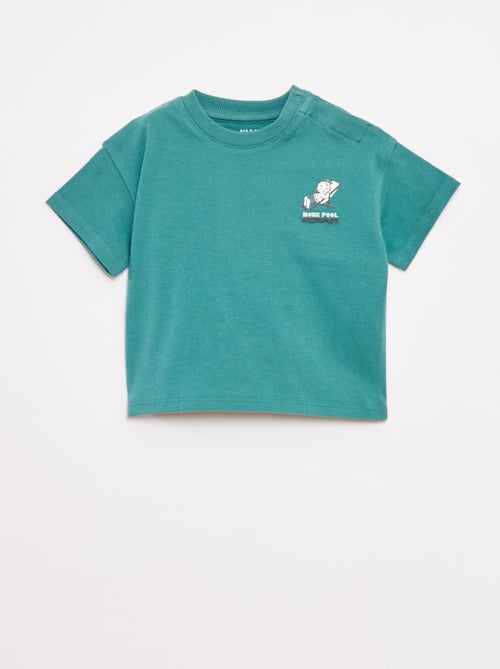T-shirt met print voor & achter - Kiabi