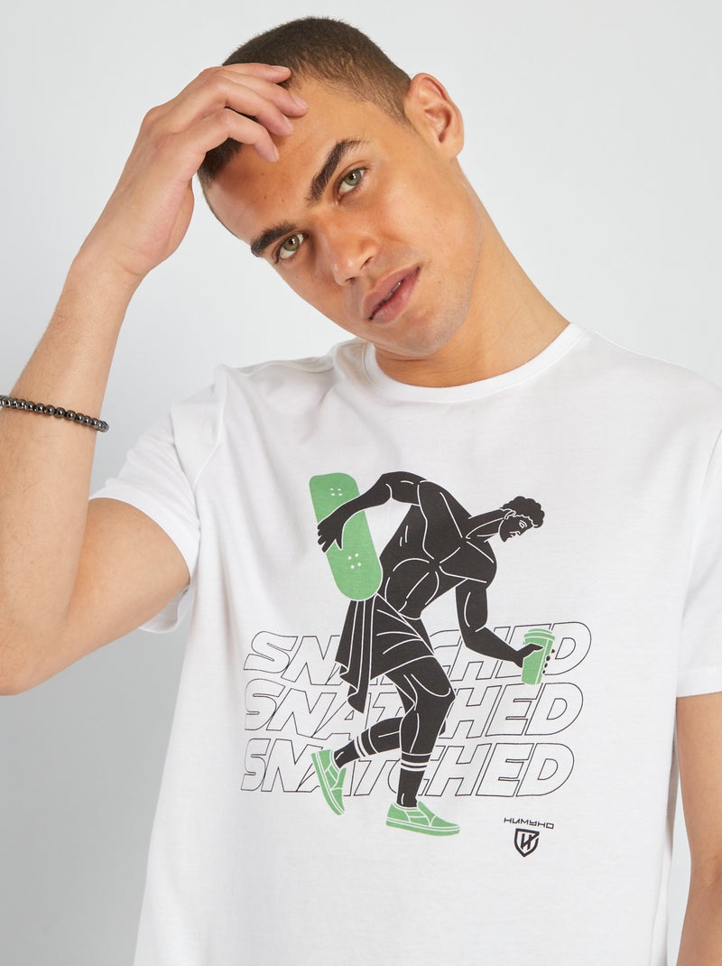 T-shirt met print WIT - Kiabi