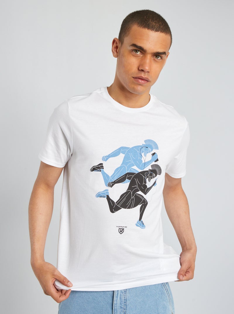 T-shirt met print WIT - Kiabi